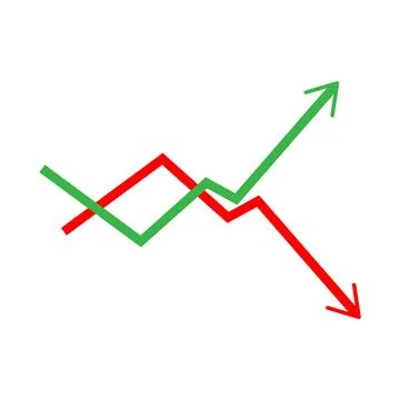 Graph arrows on white Stock Illustration