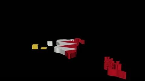 Graph on Bahrain map flag animation Stock Footage 12414626