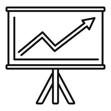 Graph banner business training icon, outline style イラスト素材