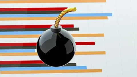 Graph bar and bomb Stock Illustration
