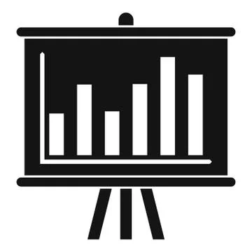 Graph bar banner icon, simple style Stock Illustration
