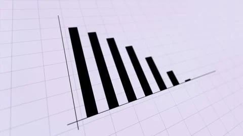 Graph bar chart falling down animation, close up business loss report Stock Footage 297598751