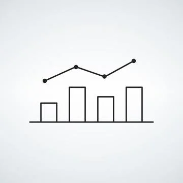 Graph bar goes up and down linear icon. crypto business symbol. Stock vector Stock Illustration