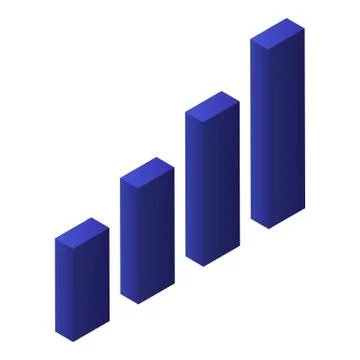 Graph bar icon, isometric style Stock Illustration