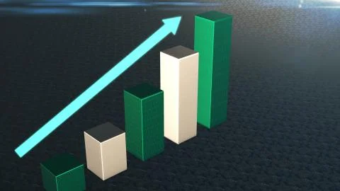 Graph Bar, Infographic diagram, chart. 3D rendered Stock Illustration
