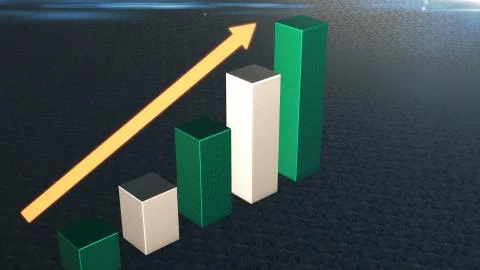 Graph Bar, Infographic diagram, chart. 3D rendered 스톡 일러스트