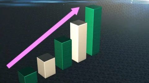 Graph Bar, Infographic diagram, chart. 3D rendered Illustrazione stock