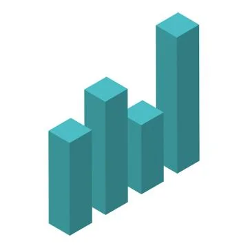 Graph bars icon, isometric style Stock Illustration