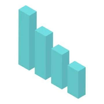 Graph bars icon, isometric style Illustrazione stock