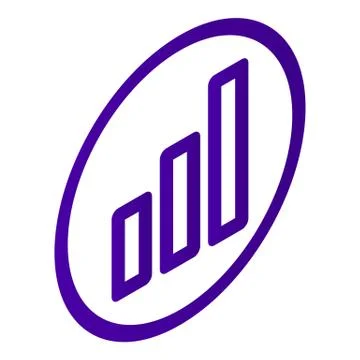 Graph bars icon, isometric style Stock Illustration
