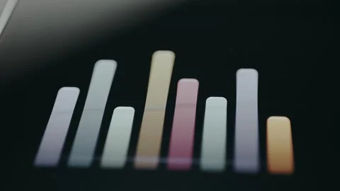 Graph with bars with a minimalist rounded design, visual presentation for Budget Stock Footage 332063451