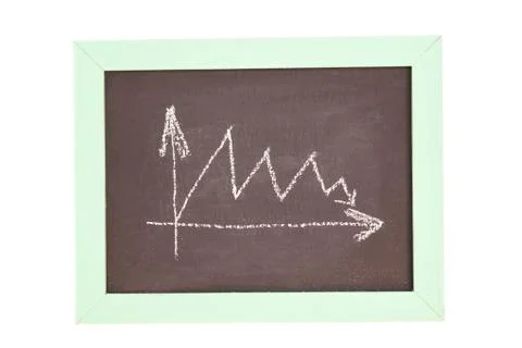 Graph on blackboard Foto stock