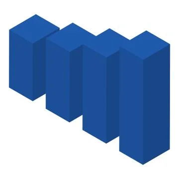 Graph blue bars icon, isometric style Stock Illustration