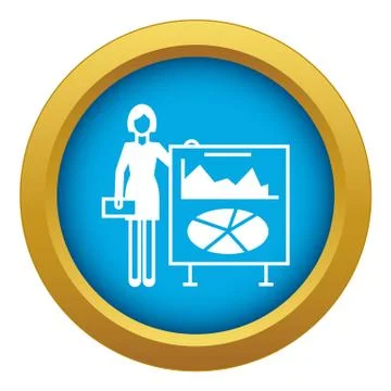 Graph board icon blue vector isolated Stock Illustration