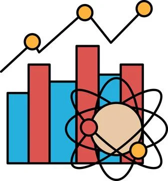 A graph with a bunch of circles and lines is drawn on a black background Stock Illustration
