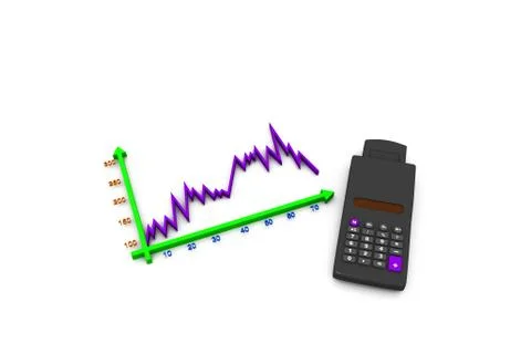 Graph with calculator Stock Illustration
