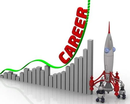 The graph of career growth 스톡 일러스트