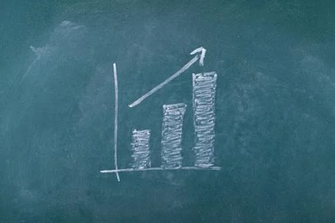 Graph on chalkboard Stock Photos