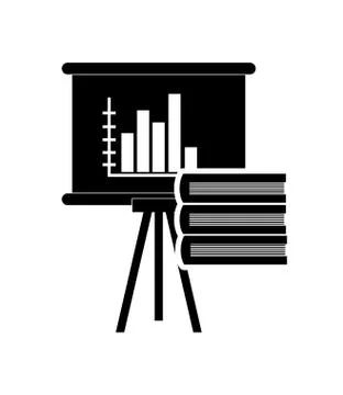 Graph chart and book stack icon Illustrazione stock