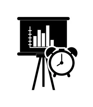 Graph chart and file clock icon Stock-Illustration