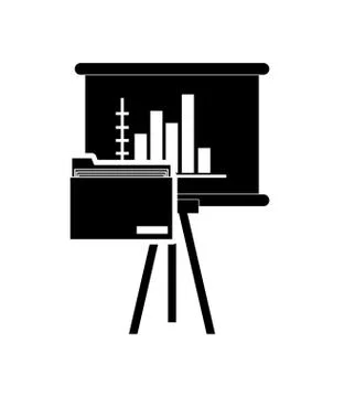 Graph chart and file folder icon 库存插图