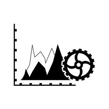 Graph chart and gear  icon イラスト素材