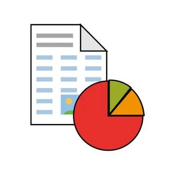 Graph chart and pie icon イラスト素材
