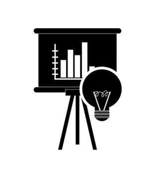 Graph chart and regular lightbulb icon イラスト素材