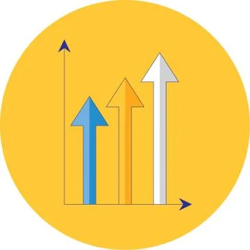 Graph chart arrows icon symbol Ilustración de archivo