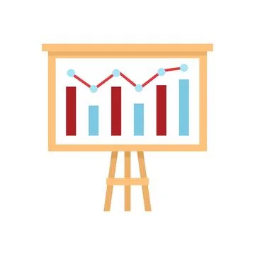 Graph chart banner icon flat isolated Stock Illustration