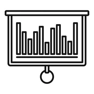 Graph chart banner icon, outline style Stockillustratie