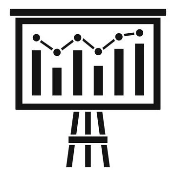 Graph chart banner icon, simple style イラスト素材