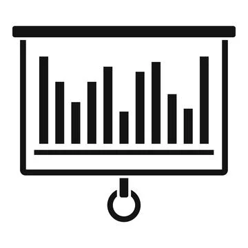 Graph chart banner icon, simple style Stock Illustration