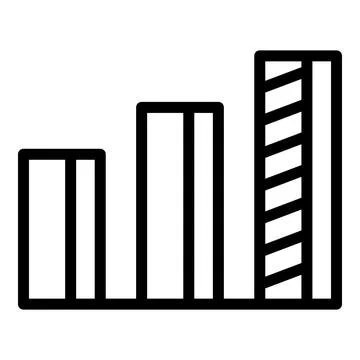 Graph chart benchmark icon outline vector. Compare business Stock Illustration