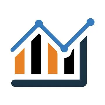 Graph, chart, business growth graph chart icon Illustrazione stock