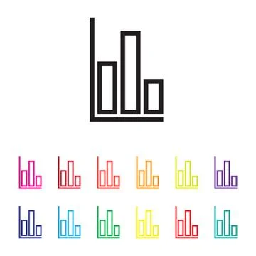 Graph chart colourful set Stock Illustration