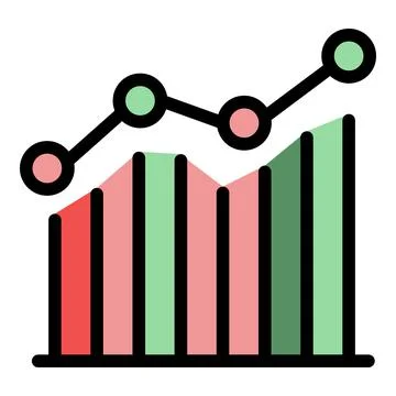 Graph chart comparison icon color outline vector Illustrazione stock