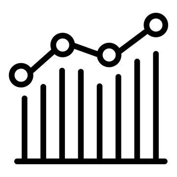 Graph chart comparison icon, outline style Illustrazione stock