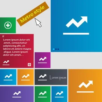 Graph chart, Diagram icon sign. Metro style buttons. Modern interface website Stock Illustration