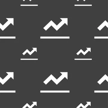 Graph chart, Diagram icon sign. Seamless pattern on a gray background. Vector Illustrazione stock