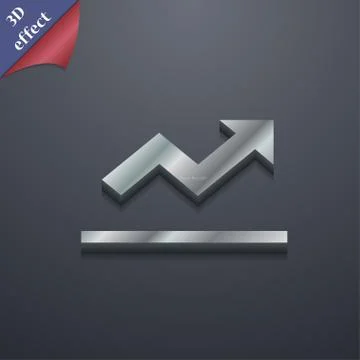 Graph chart, Diagram icon symbol. 3D style. Trendy, modern design with space for Stock Illustration