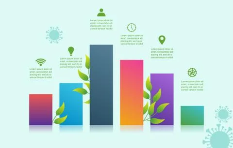 Graph Chart Up Down Business Declining in Pandemic Economic Recession Illustr Stock Illustration