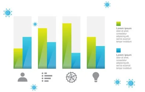 Graph Chart Up Down Business Declining in Pandemic Economic Recession Illustr 库存插图