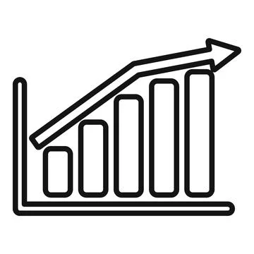 Graph chart file icon outline vector. Desk document Illustrazione stock