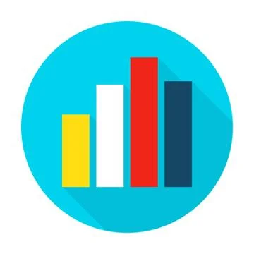 Graph Chart Flat Circle Icon Illustrazione stock