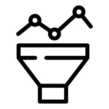 Graph chart funnel icon, outline style Stockillustratie