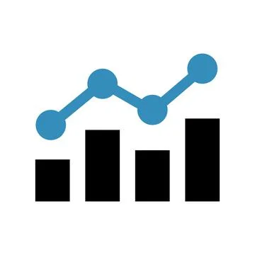 Graph chart icon. Financial statistics diagram Stock Illustration