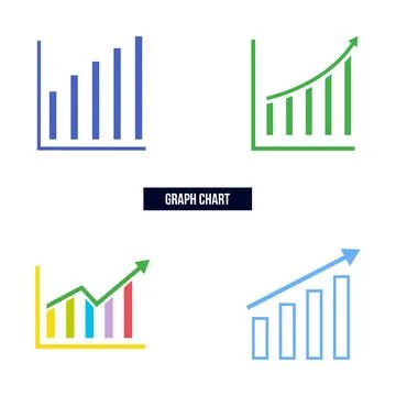 Graph chart icon flat vector illustration. Stock Illustration