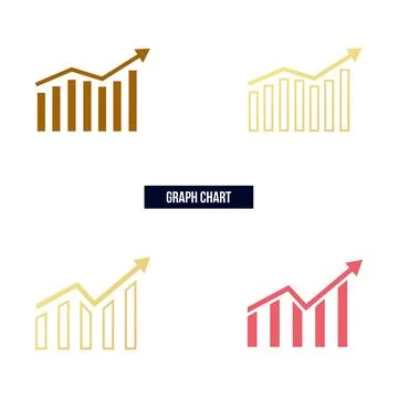 Graph chart icon flat vector illustration. Illustrazione stock