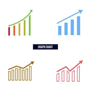 Graph chart icon flat vector illustration. Illustrazione stock